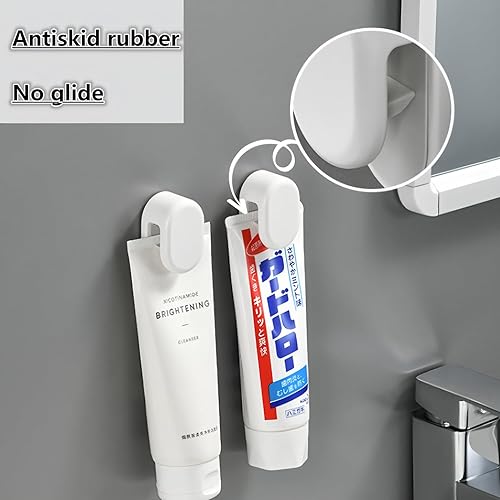 MEIJMJIA - Support de Dentifrice Premium ABS/Plastique & Tampon en Silicone pour Dentifrice, nettoyant pour Le Visage, crème pour Les Mains, Protection Solaire et Plus Encore (White Oval - 3 Piece) - Nail Gallerys