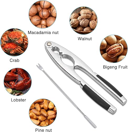 JIASHA Casse Noix Haute qualité, Casse Noisette Multifonctionnel avec Pince Casse Noix sans Effort et 1 Fourches en Acier Inoxydable pour Les Noix/Noisettes de Casse Amande ou Autres Noix - Nail Gallerys
