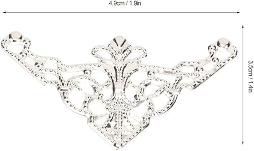 Tissting 100 Pièces Embellissements d'angle de Style Vintage, Protecteurs d'angle de Livre en Métal Fer Coin Bureau Bord Décoratif pour la Décoration de Boîte(Blanc Argenté) - Nail Gallerys