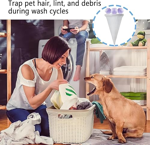 LYPER Floating Hair Filtering Mesh Removal 2025 Lot de 4 sacs filtrants pour machine à laver, épilateur réutilisable pour poils de chien et de chat - Nail Gallerys