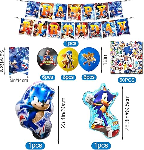 101 Pcs Kit Anniversaire Soni 6 Ans, Balloon Soni 6 Ans, Decoration Anniversaire Soni 6 Ans, Soni Birthday Party, Deco Ballon Soni, Autocollant Soni Enfant, Soni Nappe, Soni Gateau - Nail Gallerys