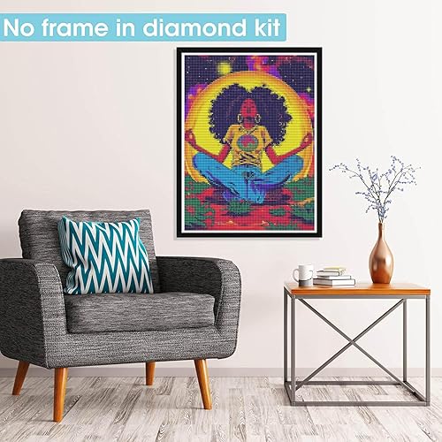 Pavemlo 5D DIY Diamond Painting Kits Femme Africaine, Diamant Peinture Point De Croix Broderie Lune, Strass Complet Image Arts Pour Peinture Salon Chambre Décoration Sticker Mural 30x40 cm - Nail Gallerys