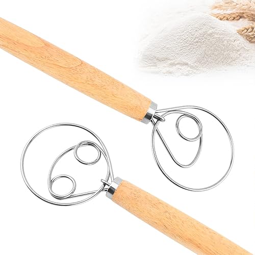 Batte à œufs batte à pain batteur à main en acier inoxydable batte à pain batteur danois pour la maison, la boulangerie pour battre les œufs, pétrir la pâte, faire du pain et des pâtisseries - Nail Gallerys