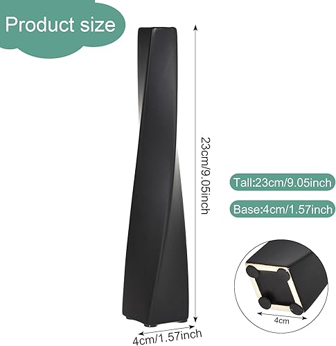 Vase Ceramique Mat de 24 cm, Vase de Sol étroit pour Herbe de la Pampa/Branches Décoratives Antidérapant pour Fleurs Séchées - Décoratif Moderne Idéal pour Salon, Bureau, Chambre à Coucher-Noir - Nail Gallerys