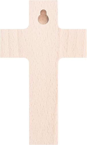 Fritz Cox Croix en bois pour le baptême avec une belle bénédiction (natur, 15cm) - Nail Gallerys