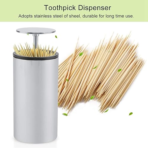 Distributeur Automatique de Cure-Dents Boîte de Rangement de Cuisine en Acier Inoxydable de Cure-Dent en forme de Conteneur à Pousser pour le Restaurant de l'Hôtel - Nail Gallerys