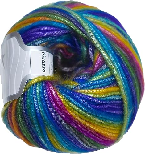 Ice Yarns Picasso Rainbow Lot de 3 pelotes de fil à tricoter 44% acrylique, 56% polyester (3 x 1,2 154,6 g) - Nail Gallerys