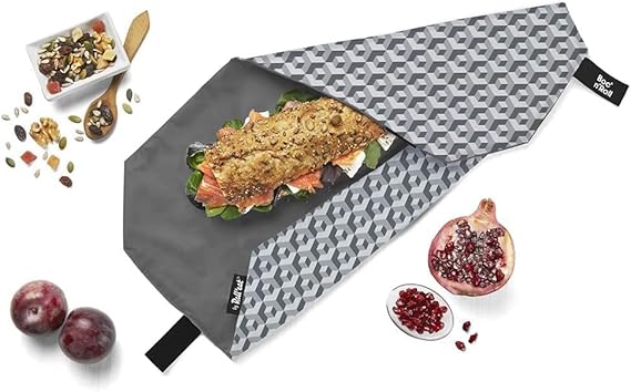 Roll'eat ® - Boc'n'Roll Tiles | Sac à Collation, Emballage à Sandwich Réutilisable et Ecologique sans BPA, Vert - Nail Gallerys