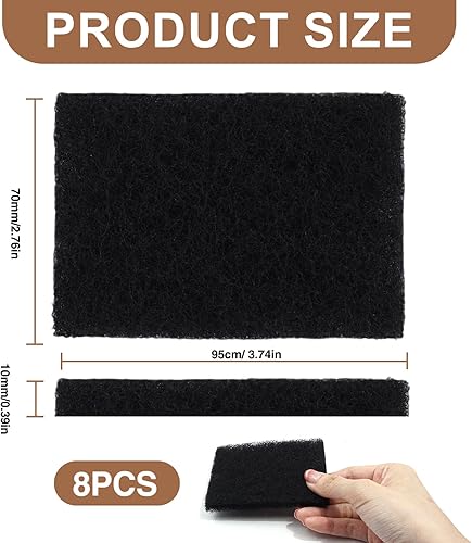 Lot de 8 filtres à charbon actif pour compost de cuisine Joseph & Joseph - Filtres rectangulaires de rechange compatibles avec poubelle à déchets alimentaires Joseph - Nail Gallerys