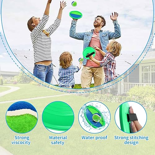 Balle Raquette Scratch Jeux, Jeu de Balle à Attraper Velcro avec 2 Palettes et 2 Balles, Enfants Catch Ball Jouet, Raquette de Plage Set, pour 3+ Ans Enfant, pour Jardin, Extérieur, Cour, Piscine - Nail Gallerys