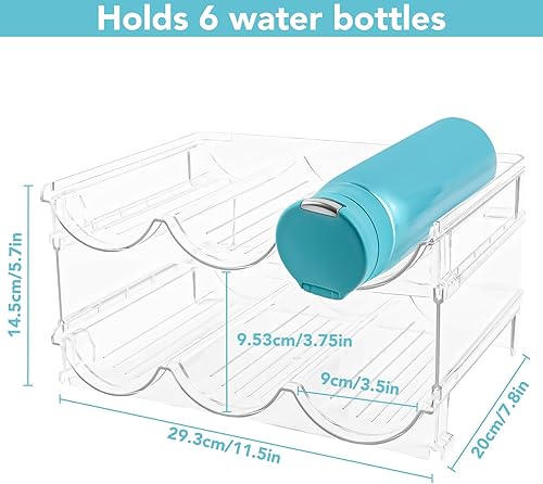 VMUTGA 2 Pièces Range Bouteille, Porte-Bouteilles D'eauEmpilable pour 6 Bouteilles, Porte-Bouteilles pour Armoire à Vin, Armoires, Réfrigérateur - Nail Gallerys