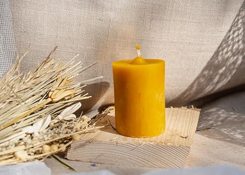 BeesWax World Bougies piliers en cire d'abeille - Fabriquées à la main en cire d'abeille 100 % naturelle - Sans fumée et combustion longue avec mèche en coton - 6 tailles - Idée cadeau et décoration - Nail Gallerys
