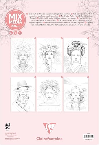 Clairefontaine 95743C Bloc de Coloriage Pour Adulte Créativité Détente Zen Décors de Jardins - Multitechniques Crayons, Feutres, Aquarelle, Peinture 20 Feuilles Format A4 250G - ODELIA Les Jardins - Nail Gallerys