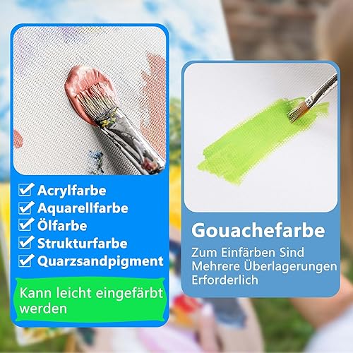 Lot de 6 toiles à peindre en fibre de lin de qualité supérieure - Différentes tailles - Convient pour les débutants, les étudiants, les artistes, le dessin, la peinture, les croquis - Nail Gallerys