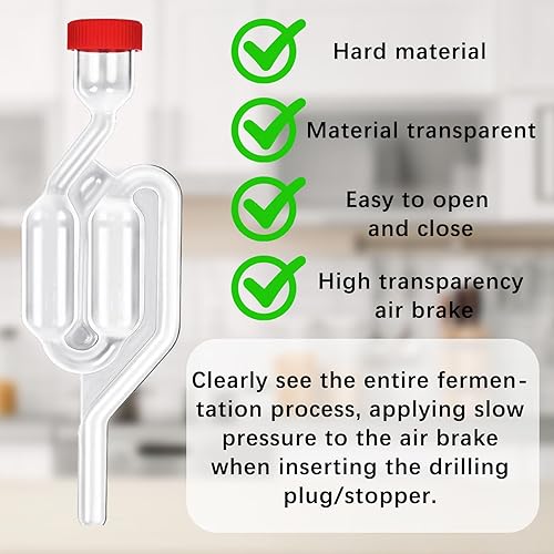 Tubes de Fermentation,Airlock Bubbler,Barboteur avec Bouchons en Caoutchouc,Plastique Airlock Barboteur,Bonde De Fermentation,Fermentation Airlock,Airlock Fermentation,pour Brasser de la Bière,3pcs - Nail Gallerys