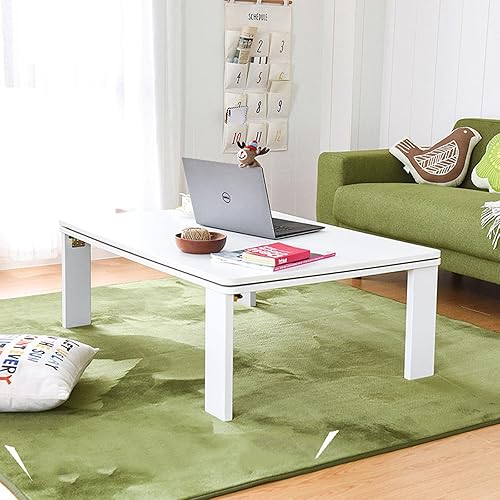 Table Basse Tatami Japonais Table Basse Avec Chauffage Table Kotatsu De Chambre Table Basse Avec Baie Vitrée Pliable (Color : Blanc, S : 75 * 105 * 37cm) - Nail Gallerys