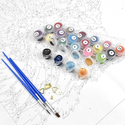 Litinliv Kits de Peinture au Numéro avec Peinture Acrylique et Pinceaux, Chat Peinture par Numéros pour Adulte, Creatif Toile Peinture à l'huile, 40x50cm - Nail Gallerys