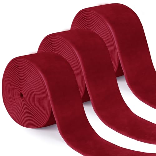 Uiopa 3 Rouleaux Ruban Jaune en Velours 10mm x 4,5m Ruban Cadeau Emballage Ribbon Tissu Décoratif pour Mariage, Invitations, Couronnes, Fête, Artisanat - Nail Gallerys