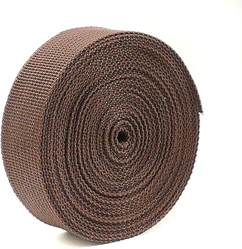 Sangle de Sac à Dos 5M x 25mm + 20 Boucles en Plastique, Sangle pour Valises et Bagage, Ruban pour Couture et Travaux Manuels, Sangle Marron, (25 mm X 5 m, 303) - Nail Gallerys