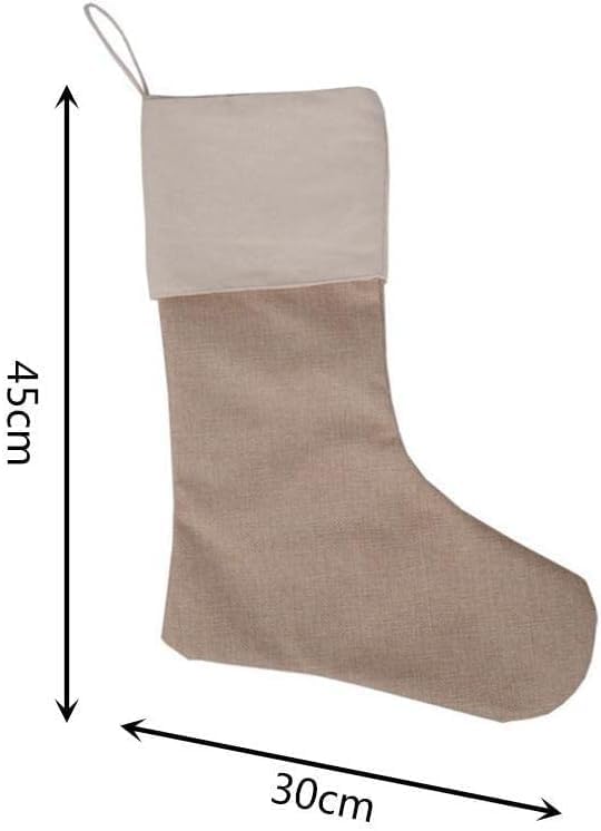 7PC Toile de Jute Chaussettes de Noël, Sacs Cadeaux, décorations d'arbres de Noël, décorations d'arbres de Noël, Sacs de Bonbons, décorations de cheminées - Nail Gallerys
