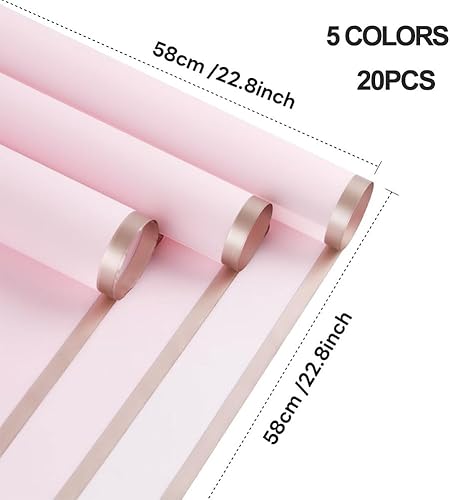 Papier Emballage Fleur, Papier Cadeau Bouquet, 20 Pièces Papier Fleuriste Couleur, 58x58cm Papier Bouquet Étanche Imperméable, Papier Emballage Fleuriste, Papier D'emballage de Bouquet, Butyeak - Nail Gallerys