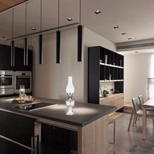 Lot de 2 lampes à pétrole rétro de grande capacité, ancienne lampe à huile pour décor de restaurant de nouvelle maison Lanterne à huile nostalgique en verre transparent Lampe d'urgence domestique - Nail Gallerys