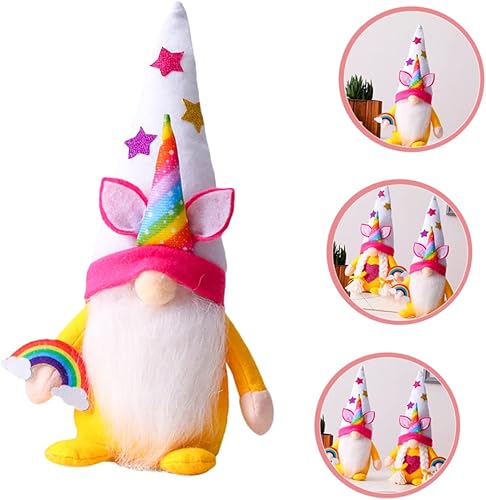 PRETYZOOM Peluche Arc-en-Ciel Jouet en Peluche Petits Jouets pour Enfants Décoration De GNOME Ornement pour Thanksgiving Noël Saint-Valentin Anniversaire - Nail Gallerys