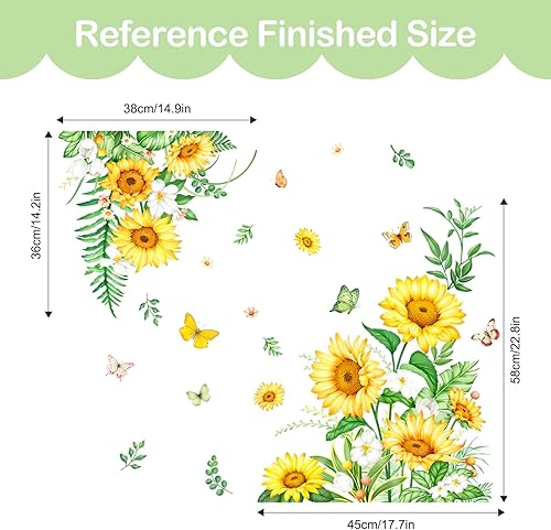 Tanlaby Autocollants Fenêtre Fleurs été Papillon Statique Stickers Fenetre Iris Fleur Sauvage de Jardin Anti-Collision Fenetre pour Chambre Salon Cuisine Salle de Bain Portes Magasin Vitrine - Nail Gallerys