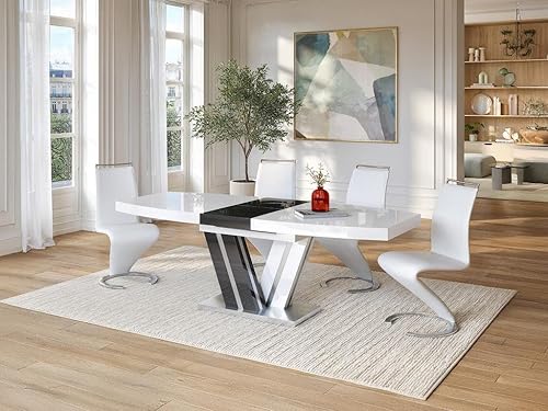 Vente-unique - Lot de 2 chaises TWIZY - Simili Blanc - Salle à Manger - Nail Gallerys