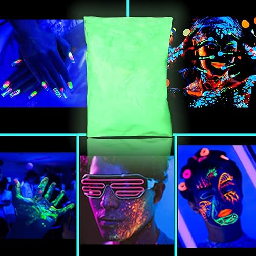 Brrnoo Poudre fluorescente, 100 g Pigments luminescents professionnels, phosphorescent, couleur, photoluminescence, non toxique, aluminate de strontium, lumières au néon, nuits dans les pigments - Nail Gallerys