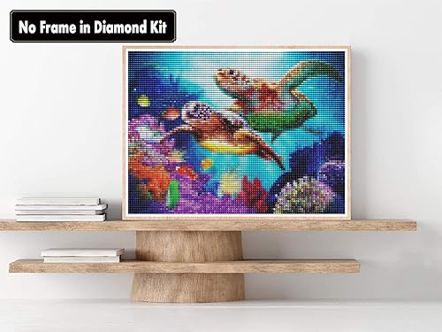 Zariocy 5D Diamond Painting Tortue, DIY Peinture Diamant Kit Animal Rond Complet Diamant Broderie Image Artisanat Kit Toile Tissu Maison Chambre Salon Décoration Murale 30x40 cm - Nail Gallerys