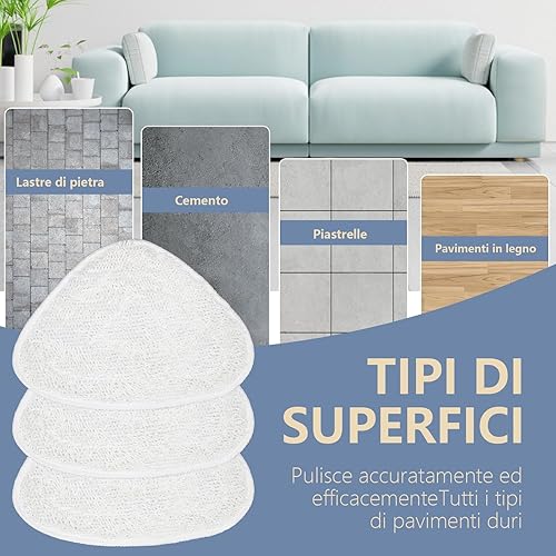 GFRED 3 Pièces Recharge de Lavette Balai Vapeur en Microfibre Compatibles Avec Vileda Steam Mop/Balais Vapeur Microfibre Pour Capacité d'absorption et Réutilisation (Blanc 3 PCS) - Nail Gallerys