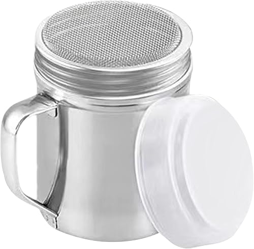 scyca Saupoudreuse à poudre en acier inoxydable | Saupoudreuse à farine à mailles fines Saupoudreuse à poudre de chocolat Saupoudreuse à sucre en poudre, avec poignée et couvercle - Nail Gallerys