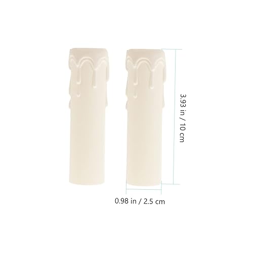 NIYANGLE 20 Pièces Bougies Larmes abat jour abats-jour Couvre-lampe blancs Manchons de bougie blancs abatjour lampe dressing tubulaire cache-prise plafond enveloppe manche Plastique blanche - Nail Gallerys