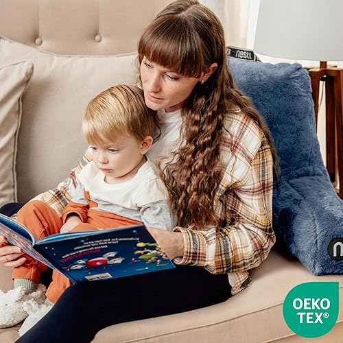 Nestl Oreiller de Lecture en Fourrure, Coussin de Dos élégant pour lit Assis, Coussin de Chaise de lit en Fausse Fourrure avec Bras, Coussin de Lecture pour s'asseoir au lit, Adultes et Enfants, - Nail Gallerys