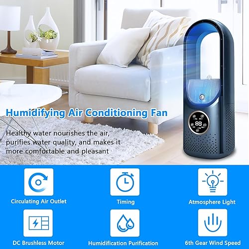 Mini climatiseur, rafraîchisseur d'air for chambre à coucher, climatiseur de camping, trois modes d'air pur/froid/humidification, 6 vitesses de vent, minuterie 6 heures, faible consommation d'énergie. - Nail Gallerys