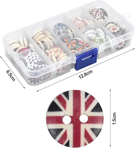 Ronde Boutons en Bois100 Pièces 10 Styles Mercerie Bouton 2 Trous Boutons Enfants à Coudre de Couture Naturel, Petits Boutons Ronds pour Artisanat Couture Aiguilles à Tricoter Bricolage, 15mm - Nail Gallerys