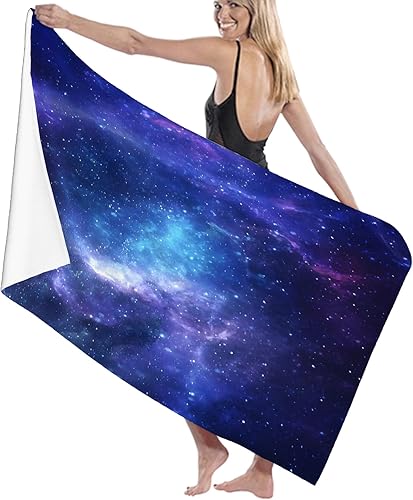Leichong Serviette de Plage Galaxie Astronomie Univers, 3D Simple Grande Serviette de Bain Microfibre, Drap de Plage Séchage Rapide e Anti Sable pour Piscine Voyage Couverture, 100x200 cm - Nail Gallerys