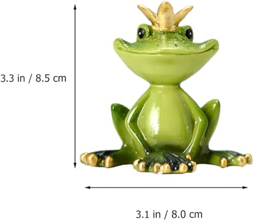 Veemoon Grenouilles Vertes Roi Assis Grenouille Figurine Grenouille Résine Artisanat Statue Jardin Grenouille Décor pour Bureau À Domicile Étagères De Bureau Table Artisanat Décoration - Nail Gallerys