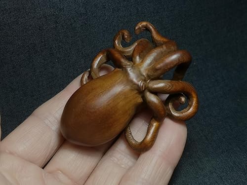 HXSCOO Buis Japonais sculpté à la Main Poulpe Poisson Figure Statue netsuke à Collectionner décoration Cadeau - Nail Gallerys