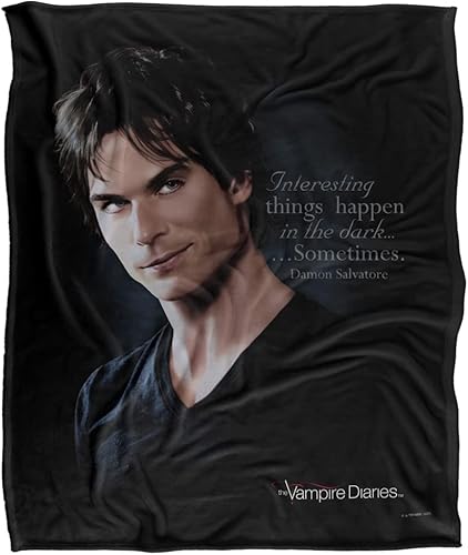 LOGOVISION Vampire Diaries Damon (Somerhalder) Couverture Soyeuse Super Douce au Toucher 152 x 127 cm - Nail Gallerys