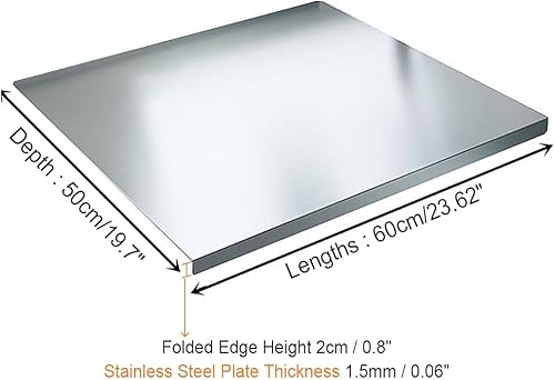 Planche à Découper En Acier Inoxydable,Planche à Découper Anti-rayures Et Résistante à La Rouille pour Couper La Viande,Les Fruits Et Les Légumes,Planche à D(Size:40x50cm(15.75x19.7in),Color:0.6in-T) - Nail Gallerys