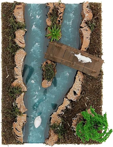 Holyart Rivière à Assembler Pont et Animaux 10x25x20 cm crèche 6-8 cm - Nail Gallerys