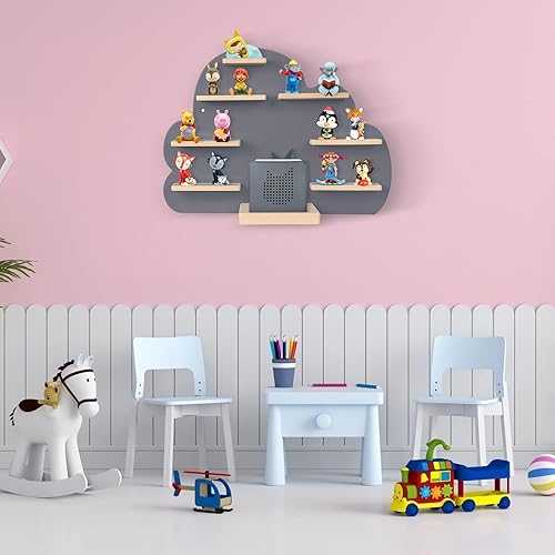 Dreamhigh Étagère Compatible avec Toniebox et Tonies - Étagère Murale magnétique pour Tonies - Étagère Murale pour Chambre d'enfants (Gris) - Nail Gallerys