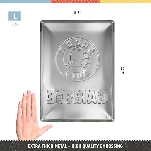 Nostalgic-Art Plaque rétro, 30 x 40 cm, Skoda – Garage Green – Idée cadeau pour fans de Skoda, Official License Product (OLP), en métal, design vintage - Nail Gallerys