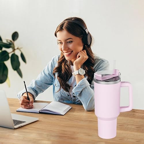 jatimdotin Lot de 6 Pailles Réutilisables, Pailles Transparent avec Brosse de Nettoyage, Diamètre 10mm, Pailles en Plastique Compatibles avec Stanley 30/40 oz - Nail Gallerys