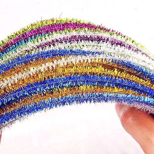 AYNKH 200pcs flash tube Cleaner avec chaîne de perles pour DIY Craft Project 30cm x 6mm multicolore fil de scintillement pour la fabrication de pendentifs décoratifs - Nail Gallerys