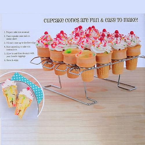 Mokernali Supports De Cuisson pour Cupcakes à 16 Trous, Porte-cônes De Crème Glacée Pliants en Acier Inoxydable - Nail Gallerys
