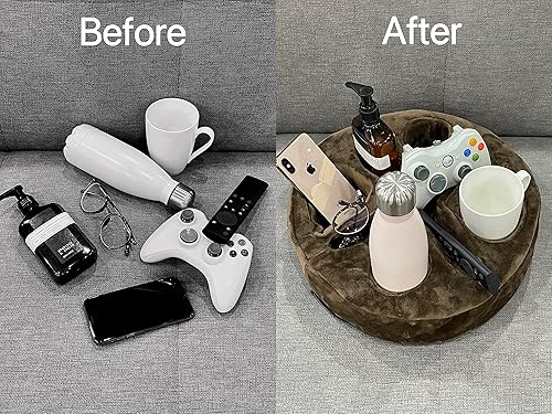 Forzaddik Coussin porte-gobelet pour canapé et lit, organisateur de canapé pour boissons, télécommandes, téléphones, collations (gris) - Nail Gallerys