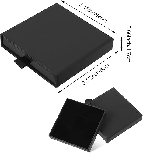 Lot de 2 petites boîtes, boîtes cadeaux pour bijoux en carton de qualité supérieure, avec doublure en mousse souple et cordon de serrage pour un transport sûr des bijoux, boîte cadeau personnalisable - Nail Gallerys